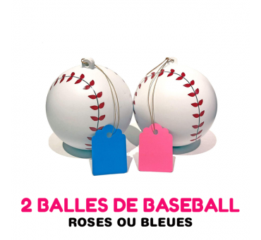 2 balles de BaseBall Gender Reveal