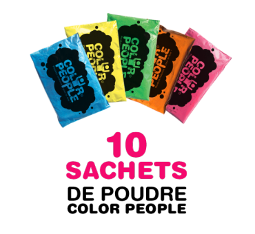 10 sachets de poudre Holi