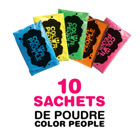 10 sachets de poudre Holi