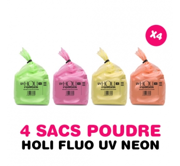 4 sacs de 2kg de Poudre Holi FLUO UV CF
