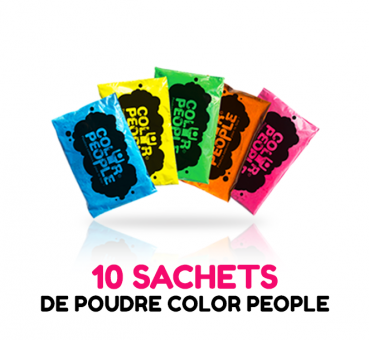 10 sachets de POUDRE HOLI COLOR PEOPLE