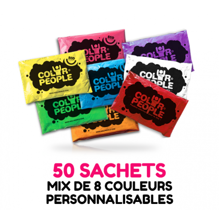 10 sachets de POUDRE HOLI COLOR PEOPLE