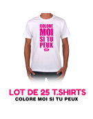 Lot de 25 t-shirts COLORE MOI SI TU PEUX !