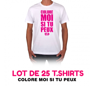 Lot de 25 t-shirts COLORE MOI SI TU PEUX !