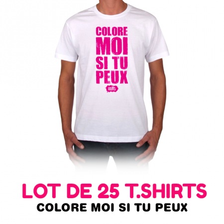 Lot de 25 t-shirts COLORE MOI SI TU PEUX !