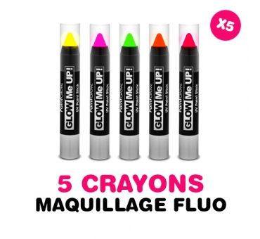 Lot de 5 crayons à maquillage FLUO