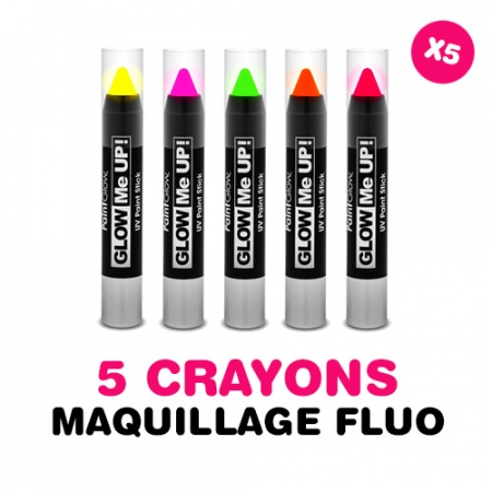 Lot de 5 crayons à maquillage FLUO