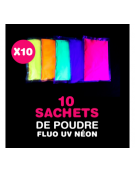 10 sachets de Poudre FLUO UV NEON