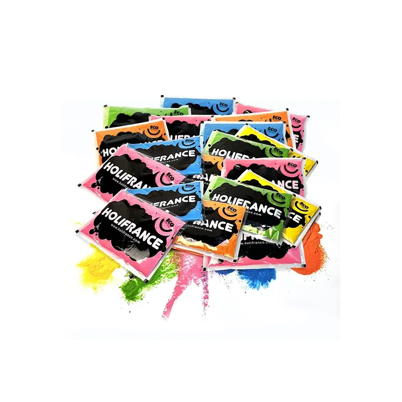 50 sachets de poudre Holi pas chère - Holifrance -