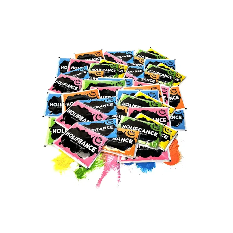 200 sachets de poudre Holi pas chère - Holifrance -