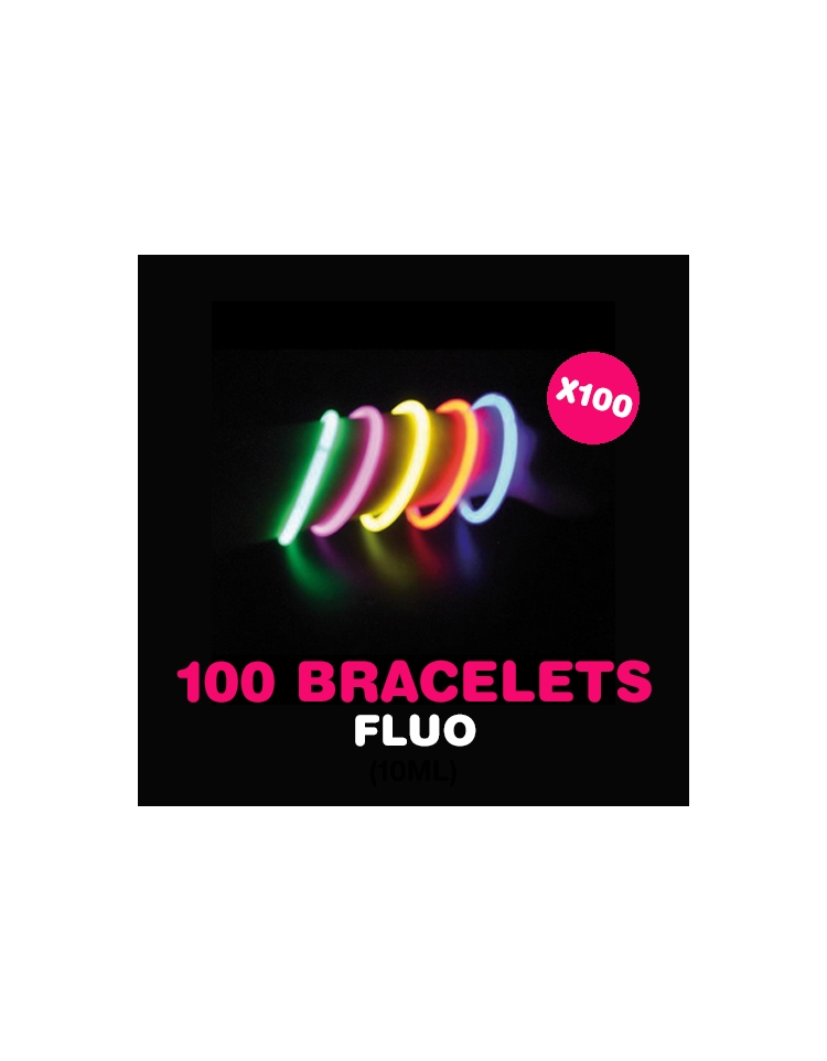 1 ou 2 packs de 100 bracelets lumineux PMS