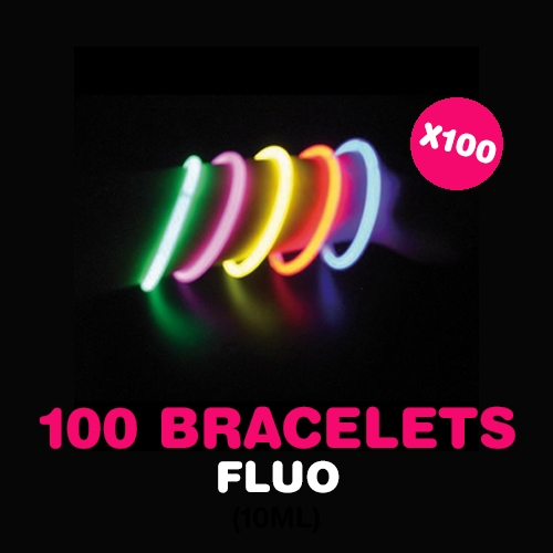 100 bracelets fluo & lumineux jaune