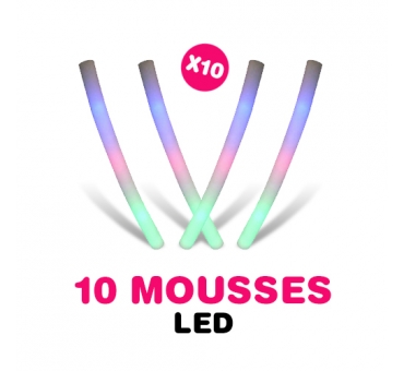 10 tubes mousse lumineux LED