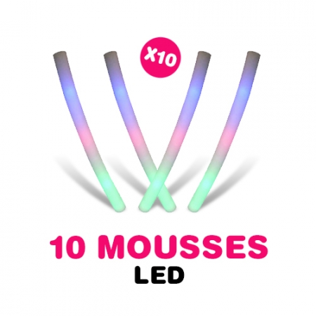10 tubes mousse lumineux LED